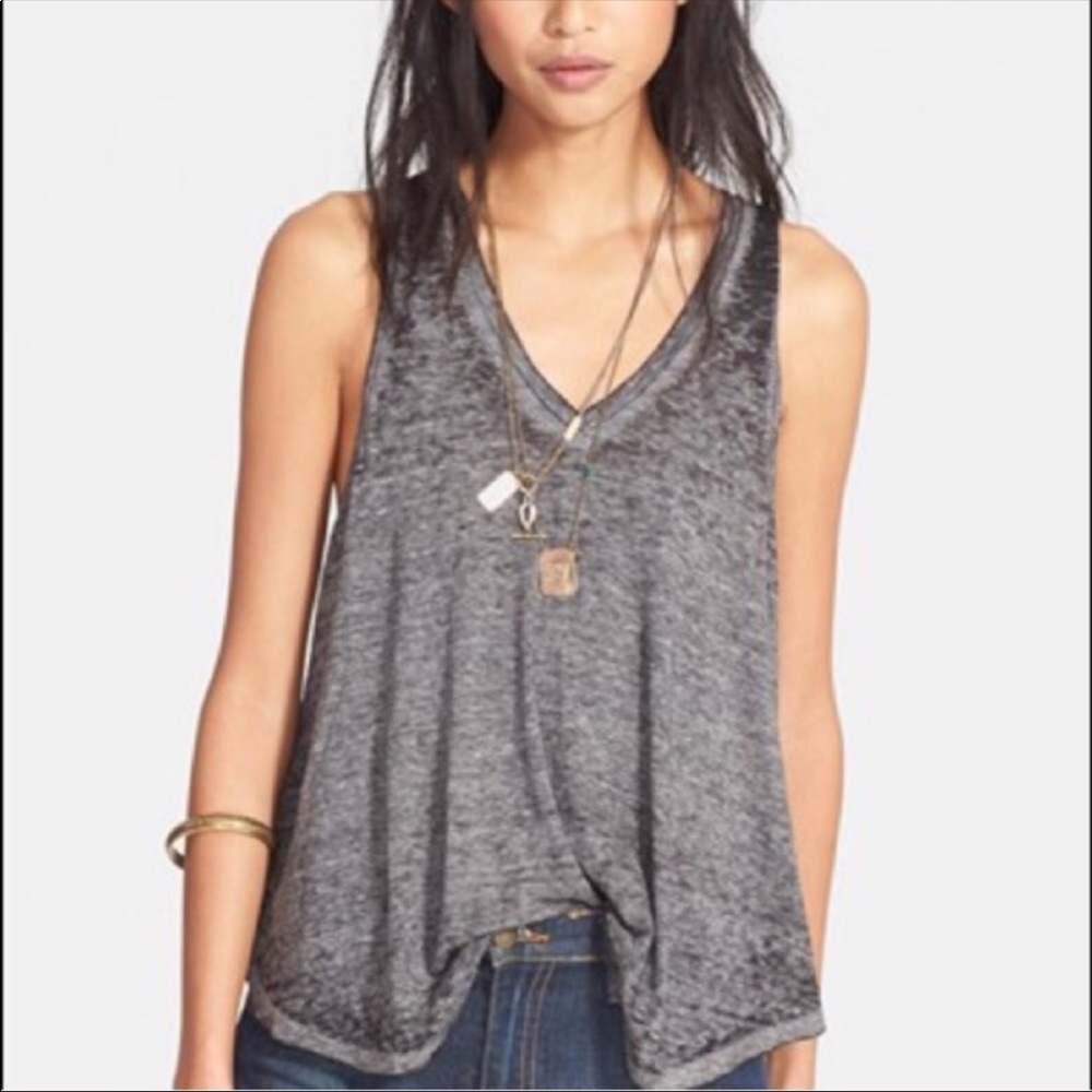 Free People We The Free Breezy Burnout Flowy Tank in Black Size XS